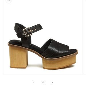 Kelsi Dagger Black Groove Black Platform Sandals